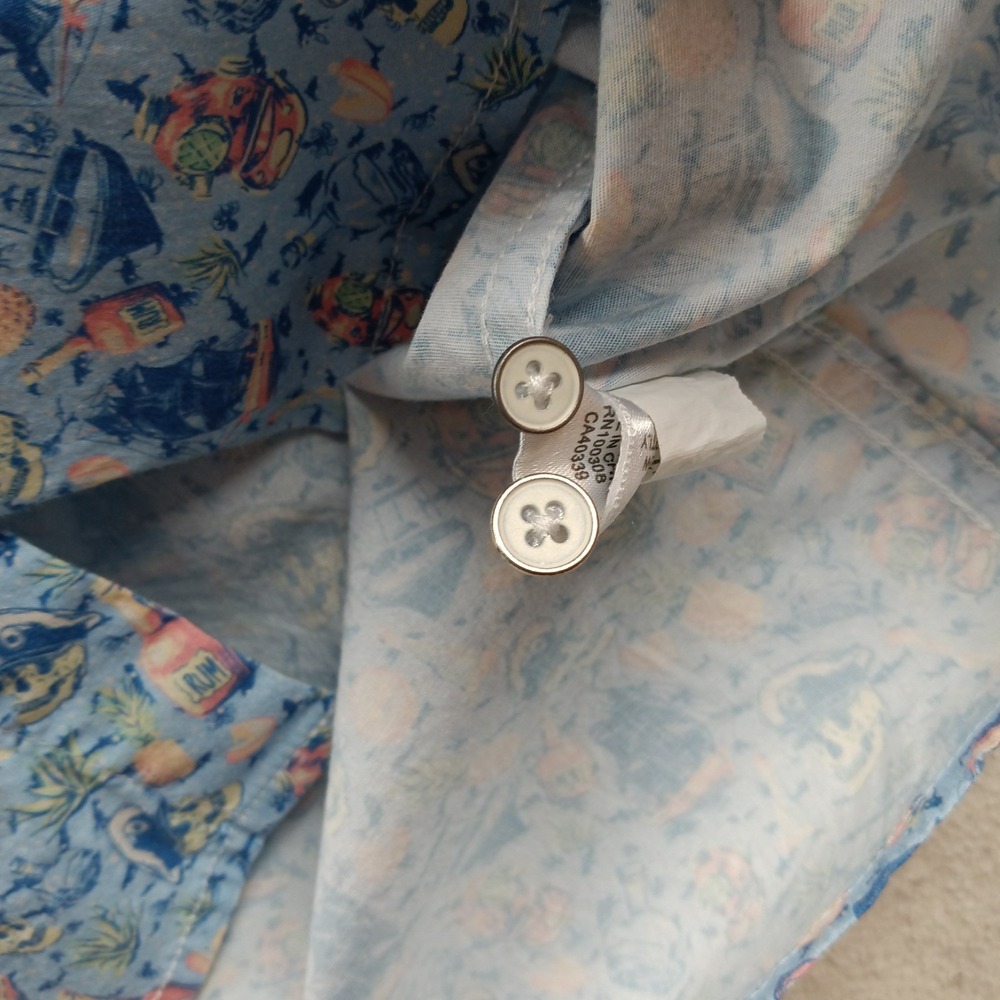 Peter Millar Mens Shipfaced Pirate All Over Print Short Sleeve Button Up Shirt L - Picture 7 of 12